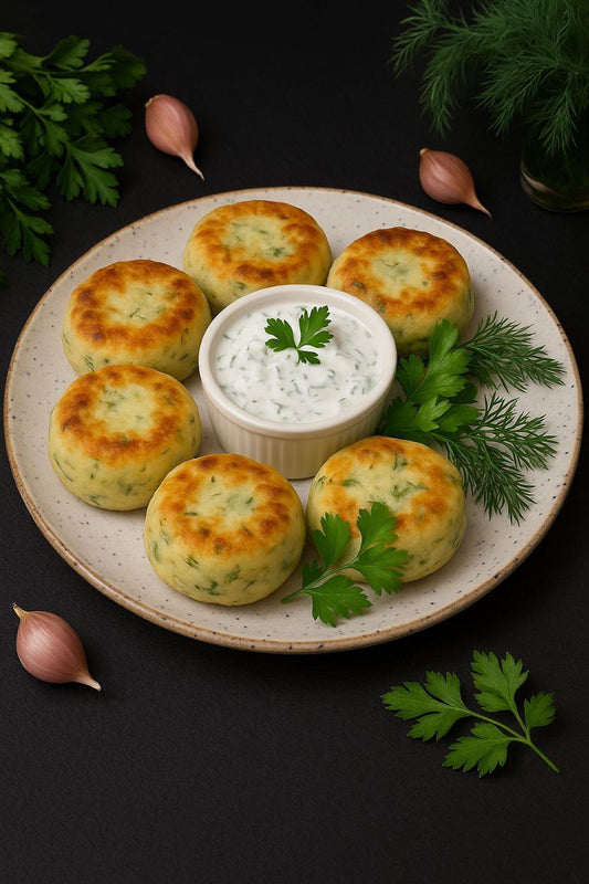 Syrnyky with Garlic  and Herbs: